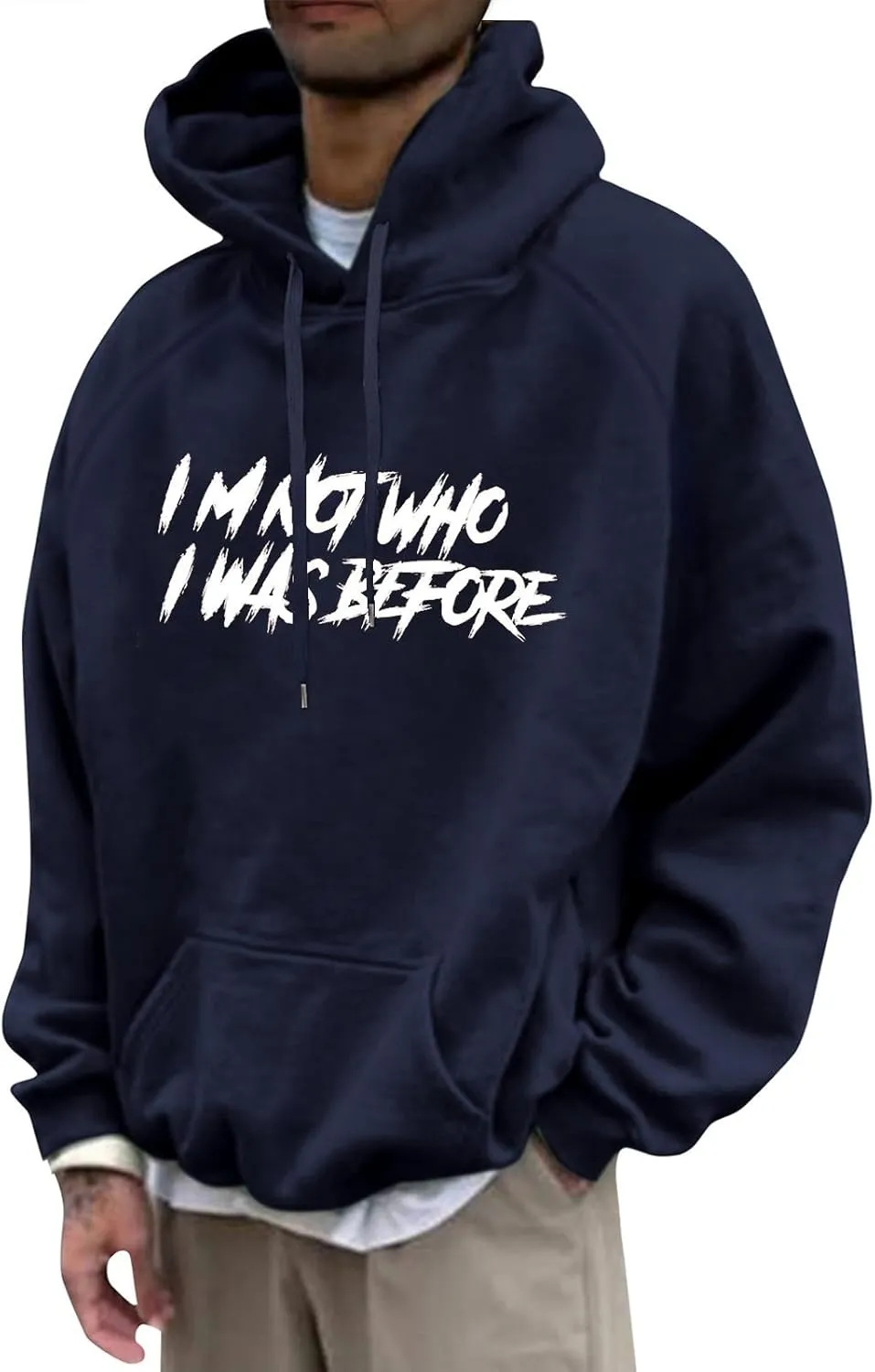 Men's Trendy Hoodies Oversized Fleece Sweatshirts Fall Long Sleeve Hoodie Big and Tall Graphic Hoodie With Pockets
