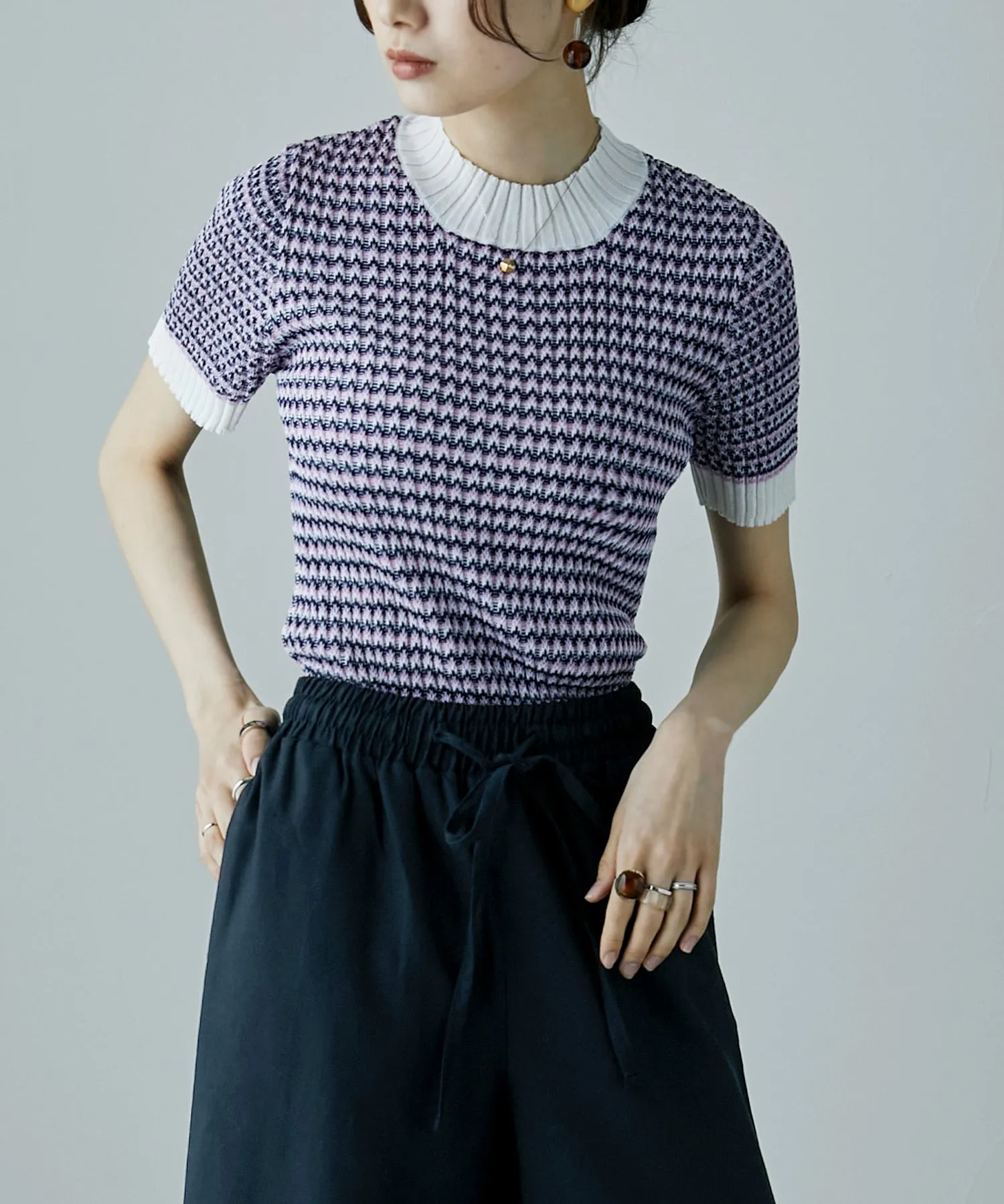 Multi color Ringer knit