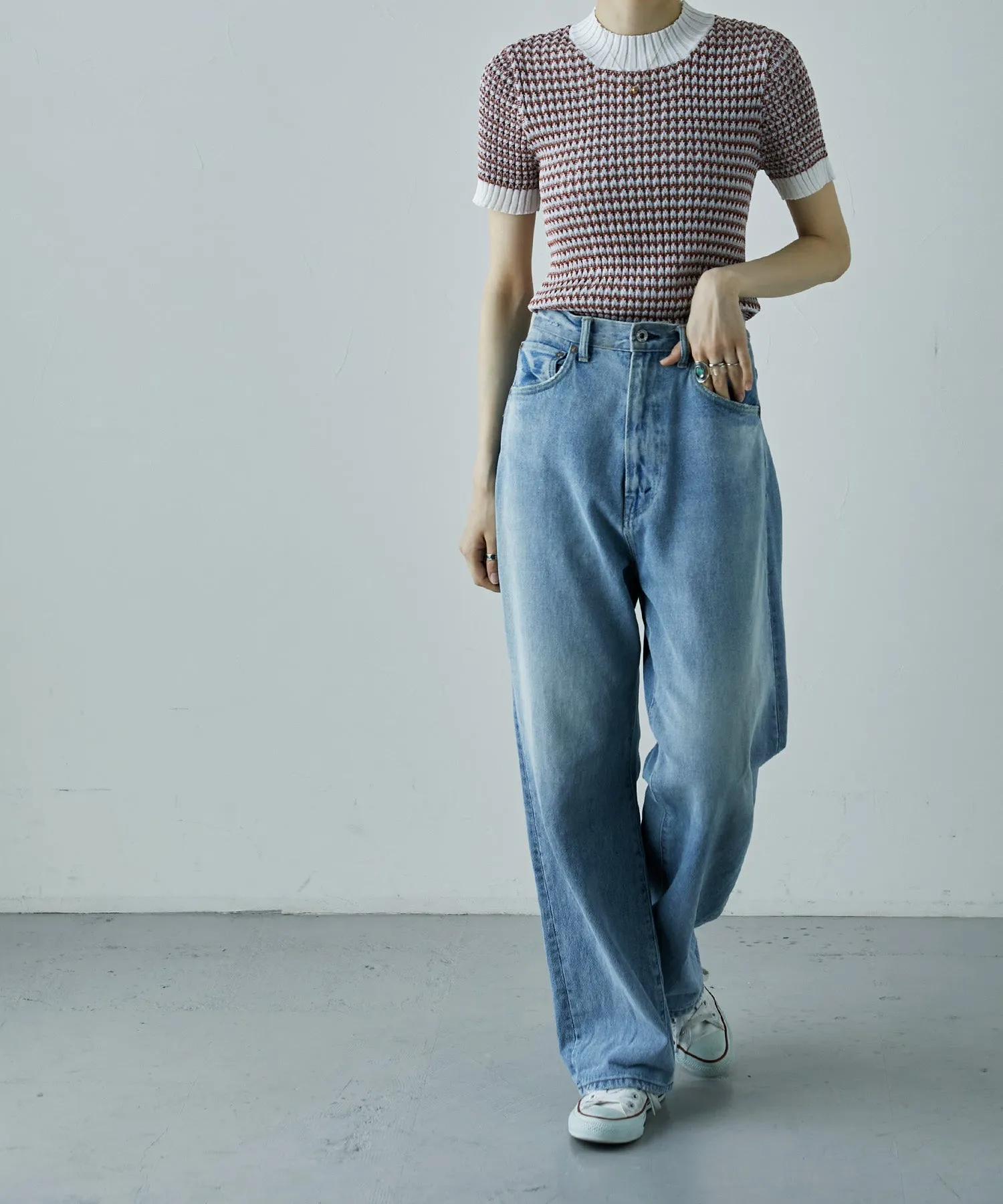 Multi color Ringer knit