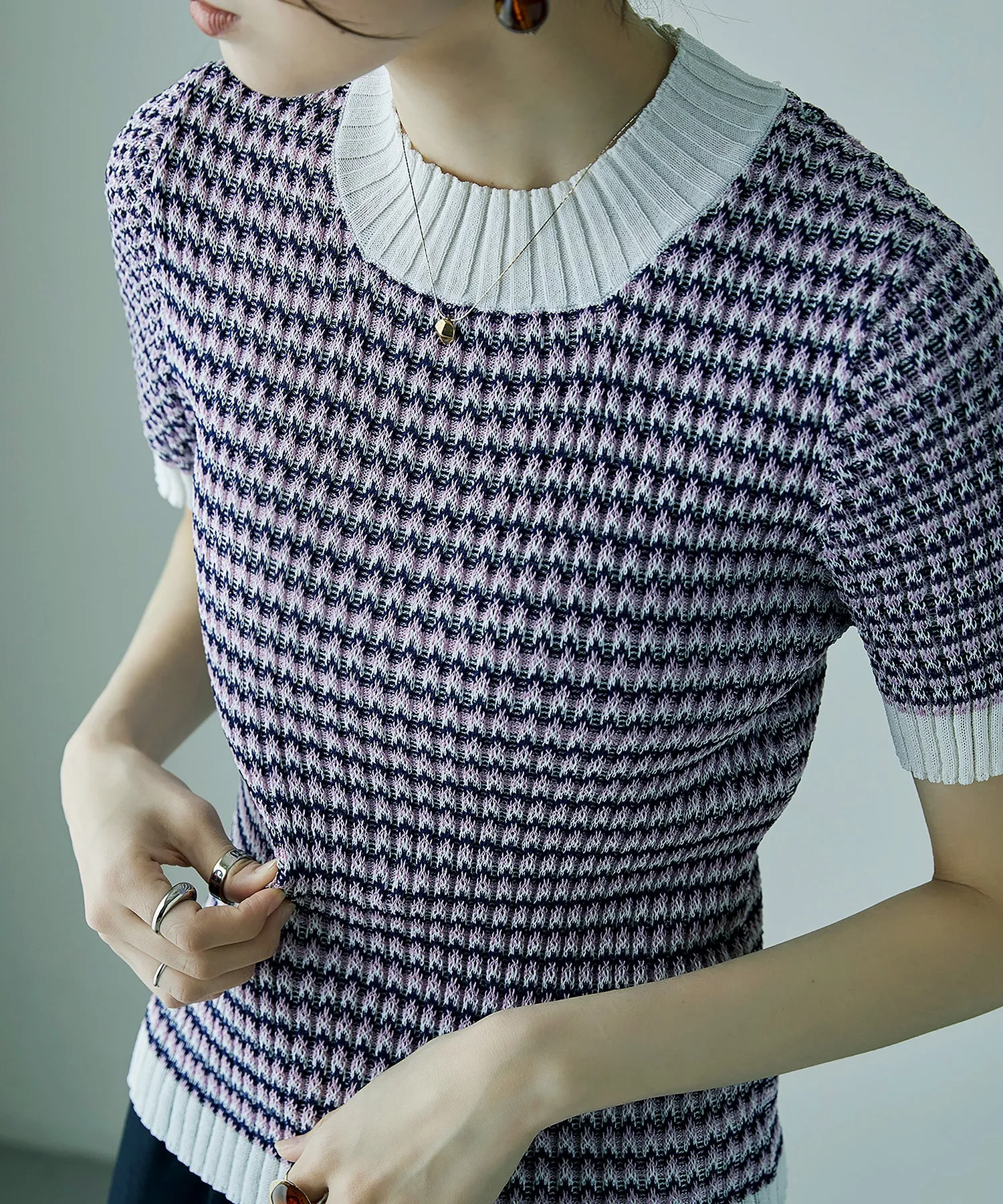 Multi color Ringer knit