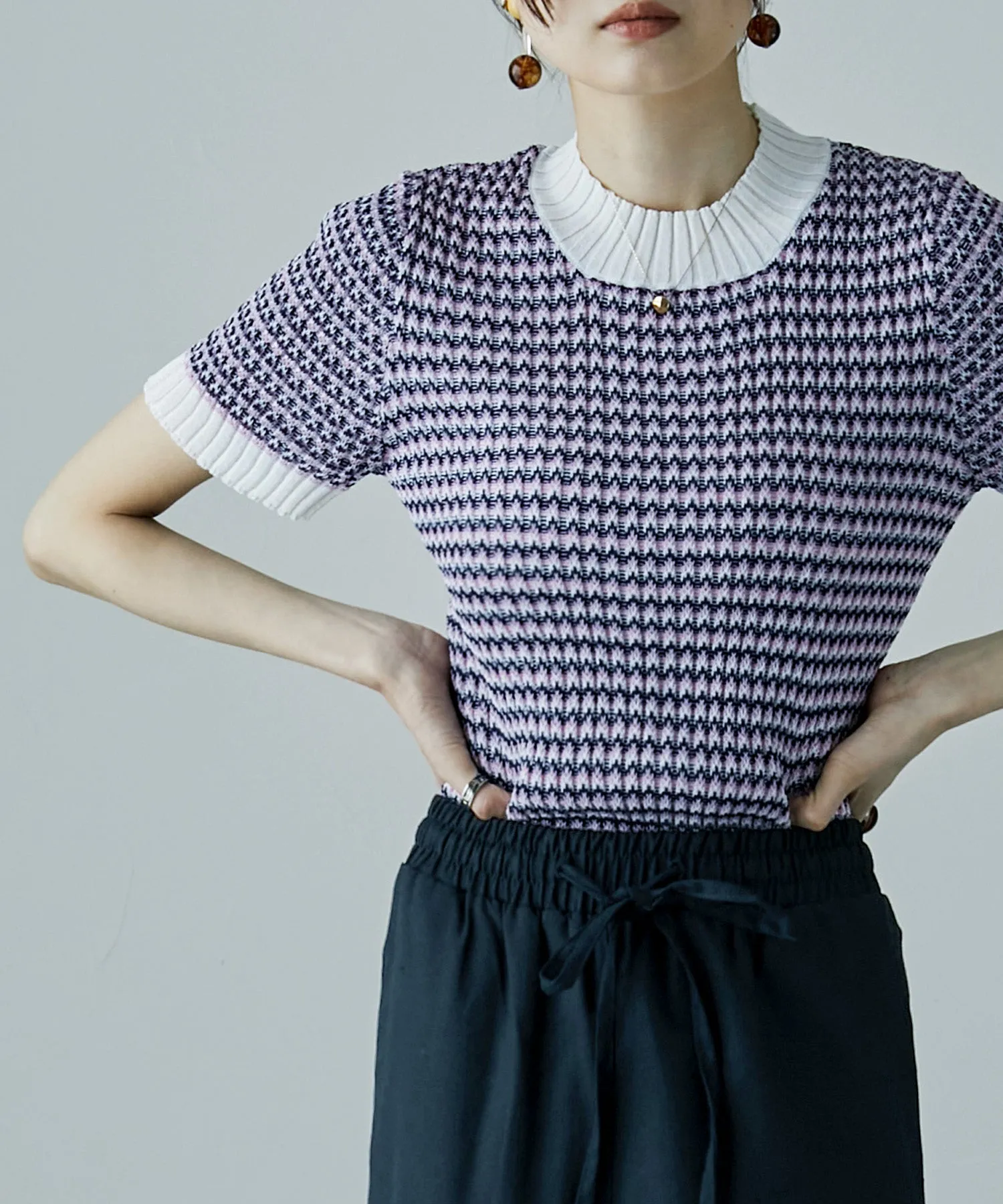 Multi color Ringer knit