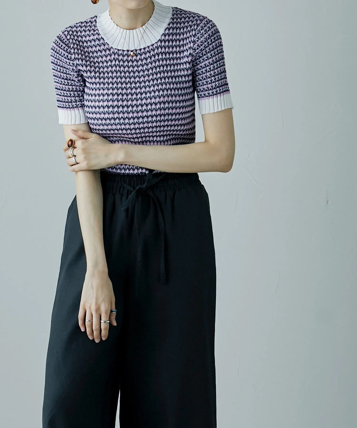 Multi color Ringer knit