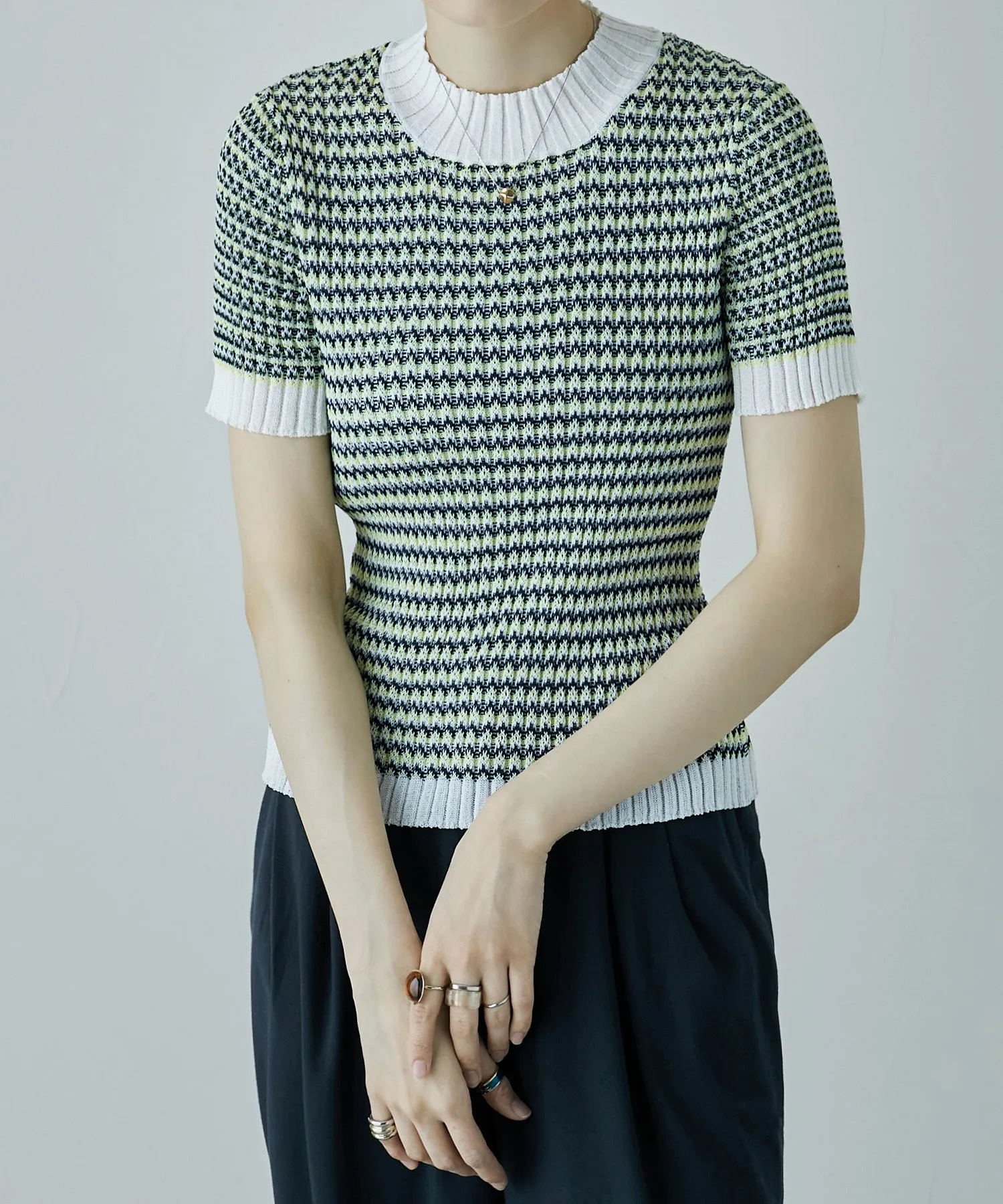 Multi color Ringer knit