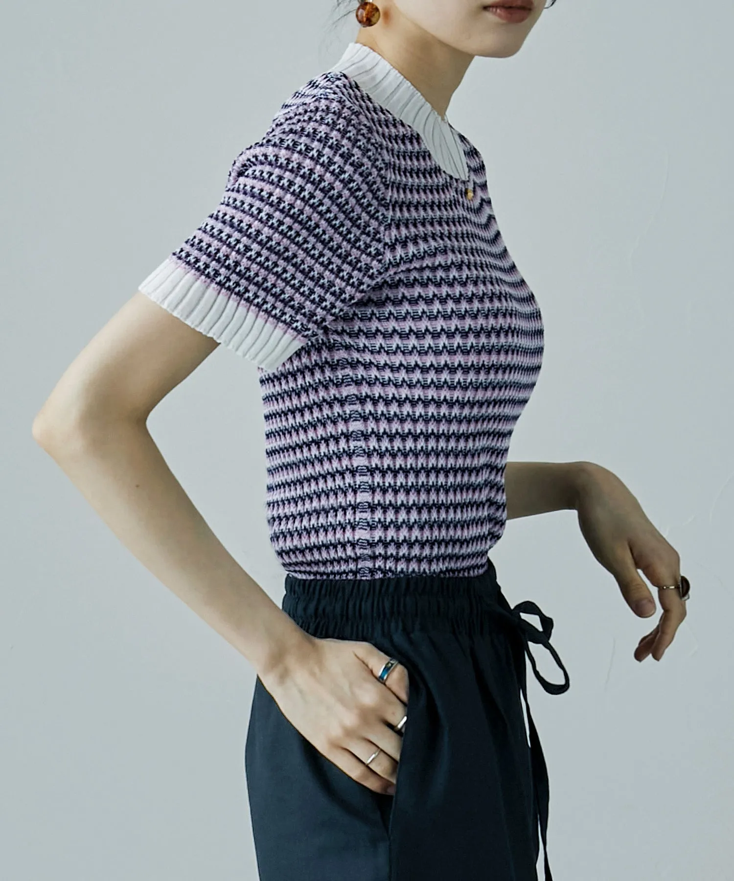 Multi color Ringer knit