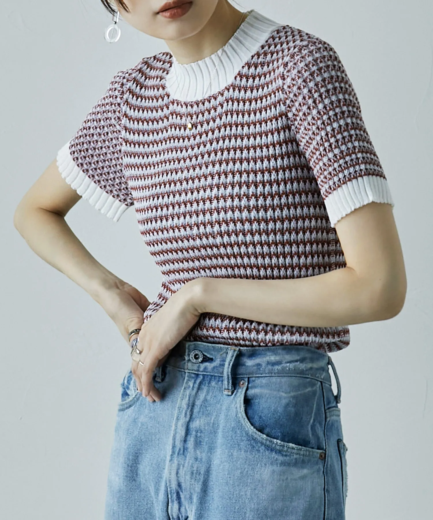 Multi color Ringer knit