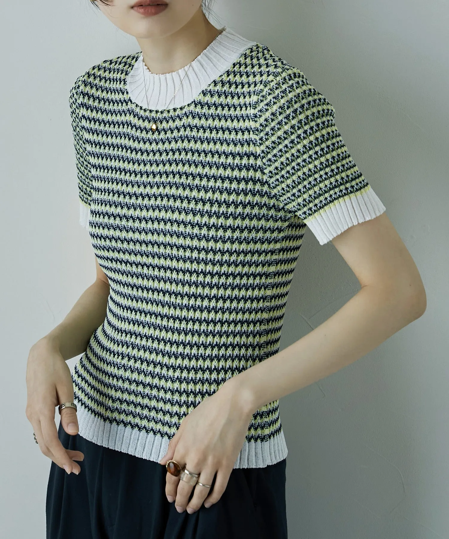 Multi color Ringer knit