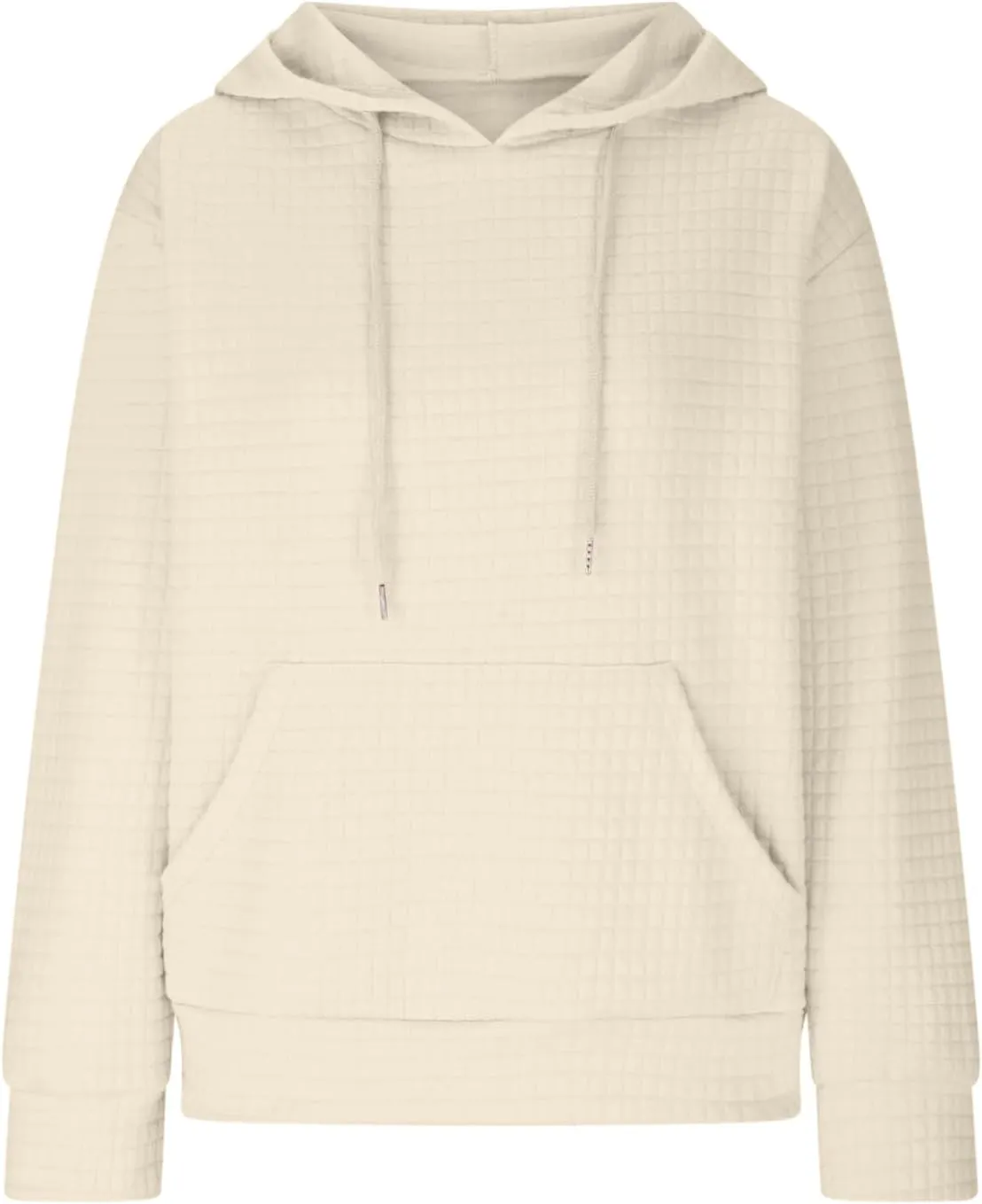 Oversized Hoodies for Women Waffle Pullover Casual Loose Fit Hooded Sweatshirt Long Sleeve Drawstring Tops