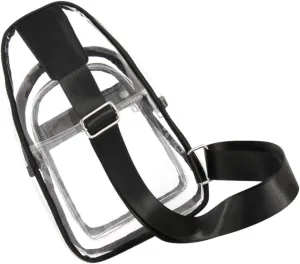 PartyKindom Versatile Pvc Chest Bag Small Travel Crossbody Purse for Women Men Lightweight Portable Bag Zipper