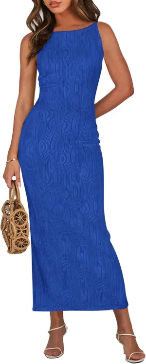 PRETTYGARDEN Womens Maxi Dress 2025 Summer Wedding Guest Dresses Spring Long Resort Wear Casual Bodycon Sun Dresses
