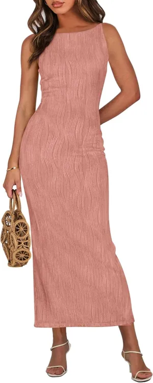 PRETTYGARDEN Womens Maxi Dress 2025 Summer Wedding Guest Dresses Spring Long Resort Wear Casual Bodycon Sun Dresses