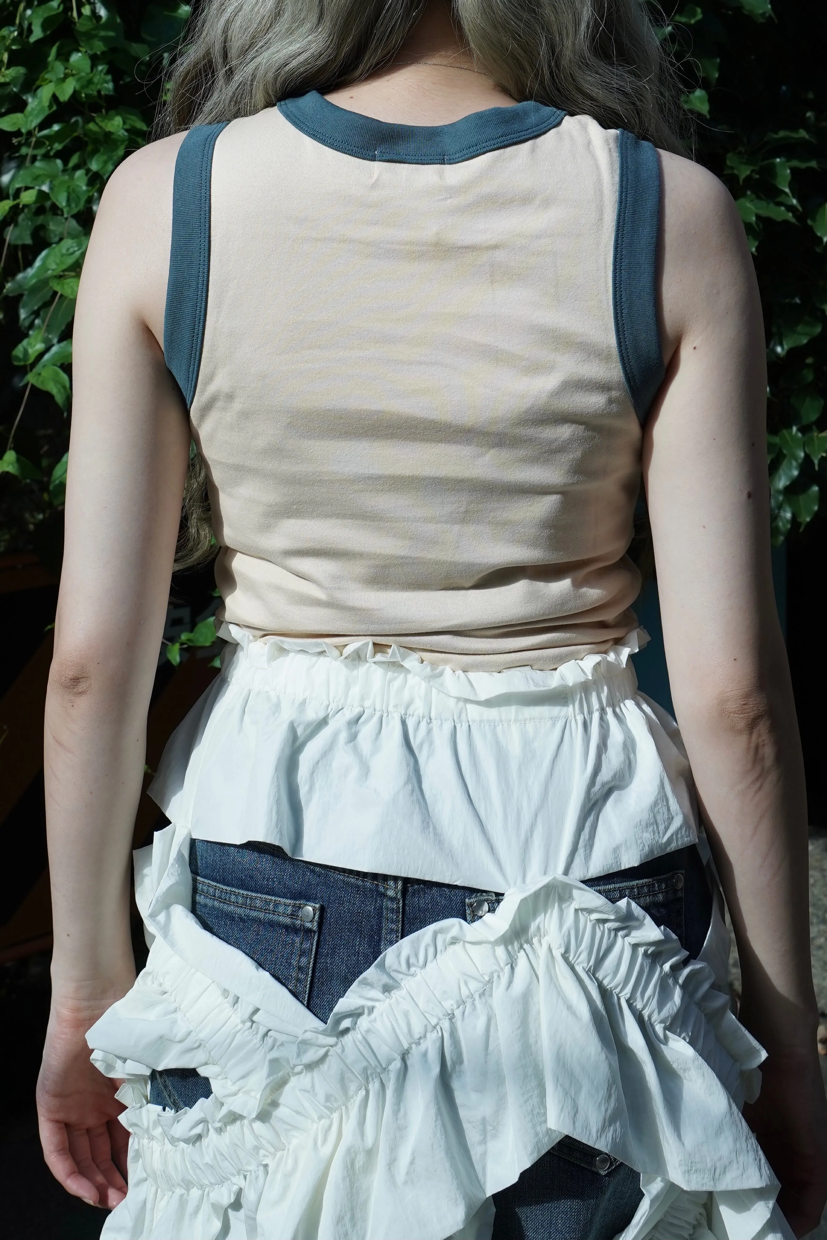 Ringer Nosleeve Tee (BEIGE)