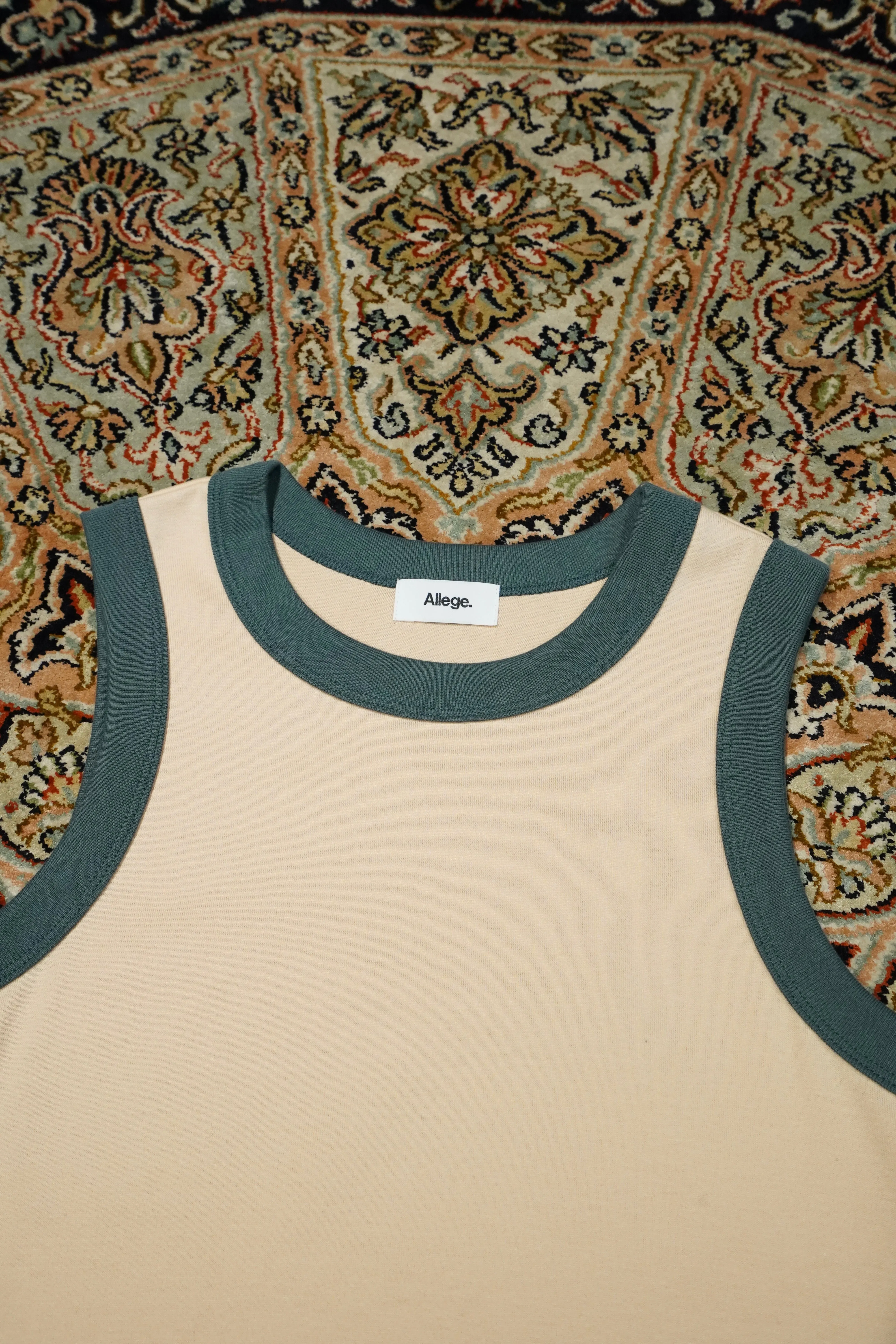 Ringer Nosleeve Tee (BEIGE)