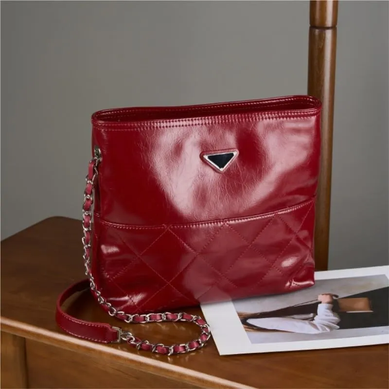 Satchel purse tote bag first layer cowhide versatile small square bag fashionable commuter shoulder bag(Black)