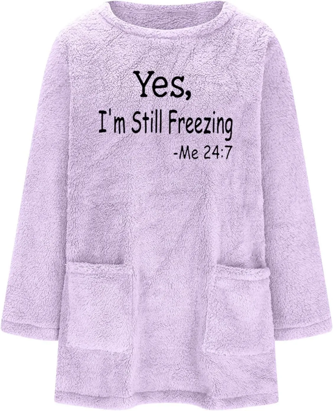 Sherpa Sweatshirts For Women Trendy 2024 Warm Fall Winter Fuzzy Fleece Pullover Tops Cute Sweater Loungewear