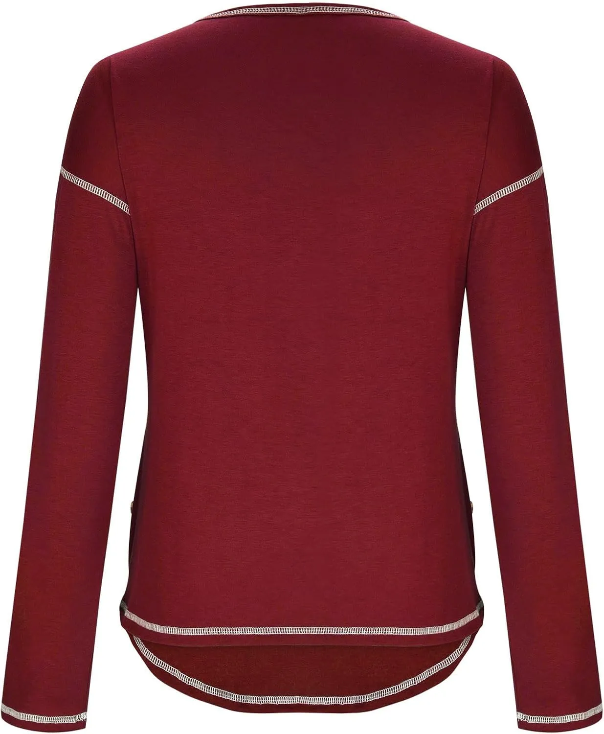 Shirts for Women Long Sleeve Crewneck Pullover Plain Tight Basic Tees Daily Workout Blouses Fashion Irregular Hem