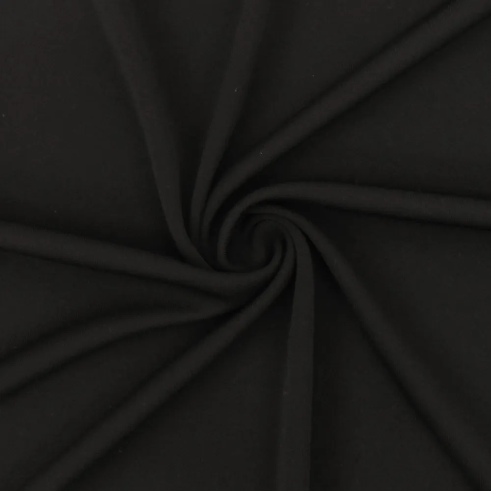 Simply Black Solid Stretch Poly Interlock Knit Fabric
