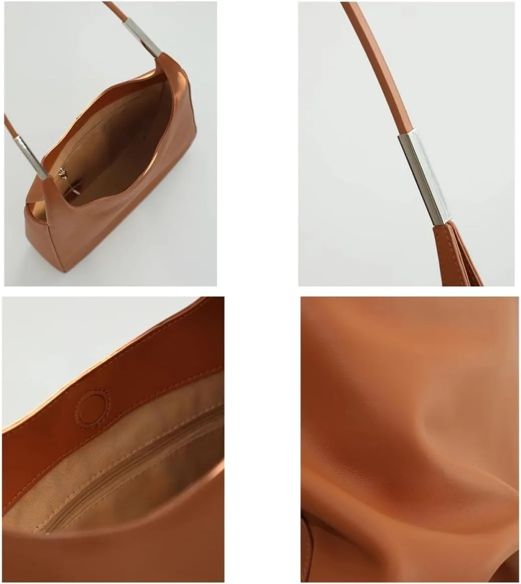 Spring Women's Leather Shoulder Bag Handbag Hobo Underarm Armpit Bag Versatile Stylish Chic Elegant Luxury Vintage