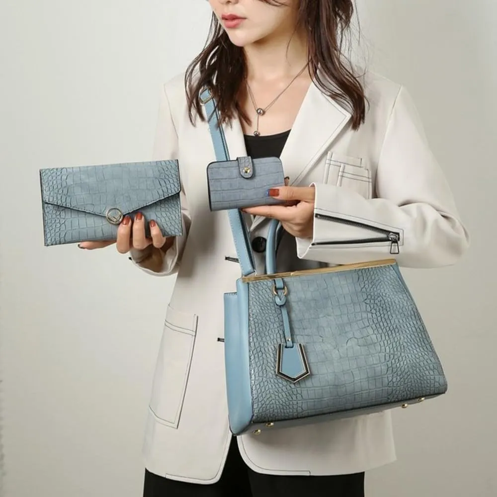 Stylish Crocodile Pattern Leather Handbag for Women - Versatile Top Handle Satchel Purse & Crossbody Bag in Yellow