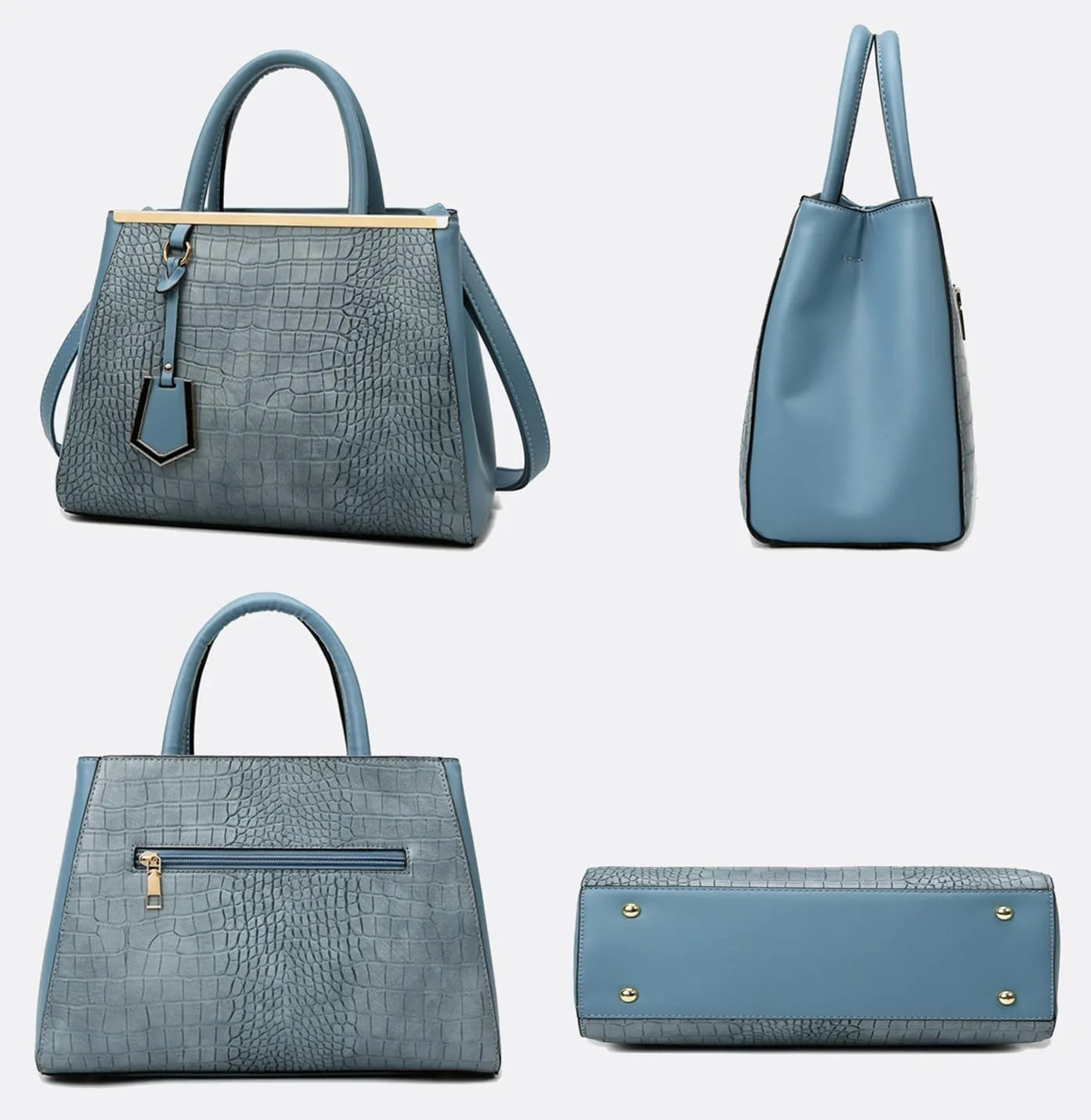 Stylish Crocodile Pattern Leather Handbag for Women - Versatile Top Handle Satchel Purse & Crossbody Bag in Yellow