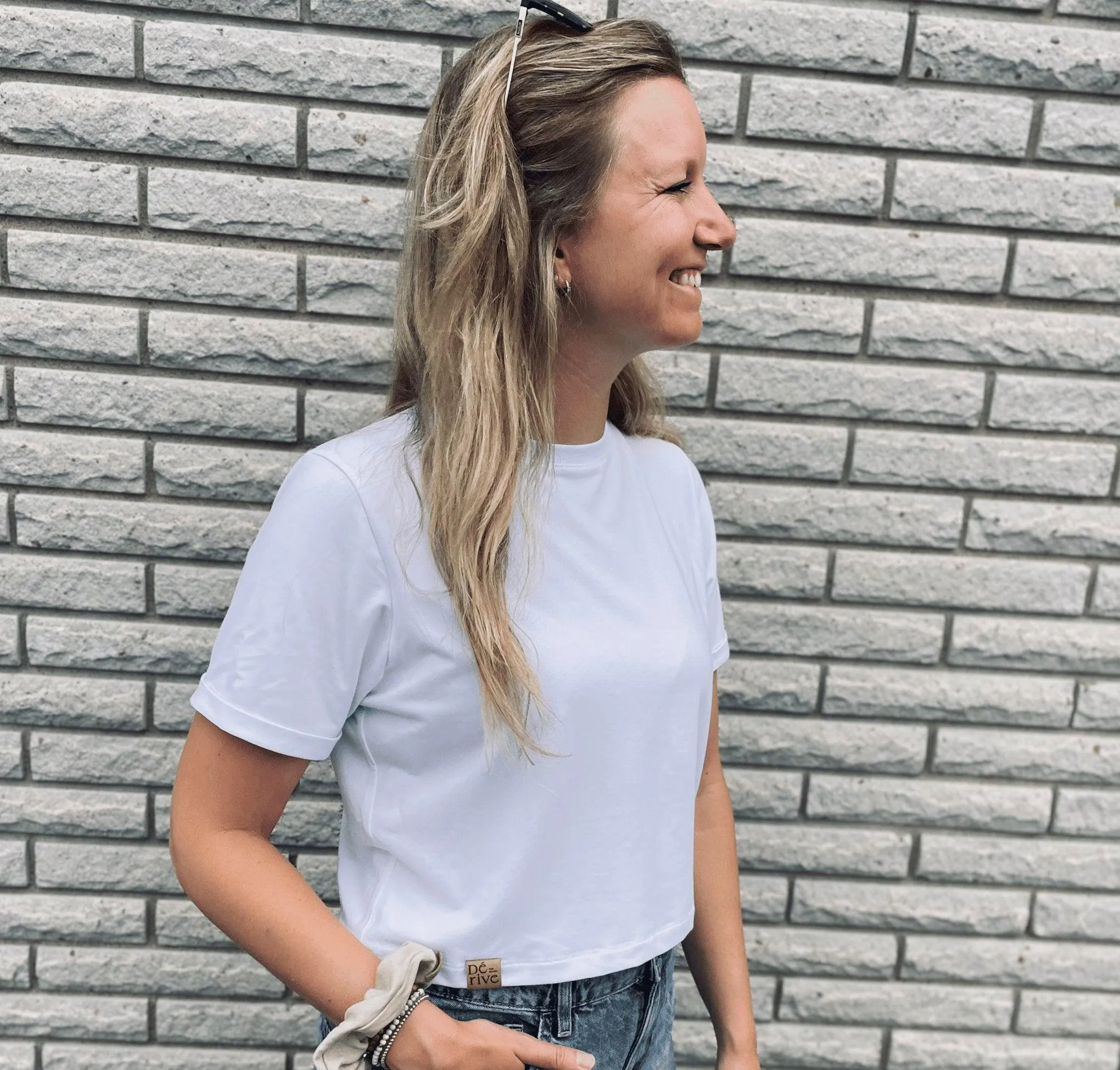 T-shirt crop top Blanc