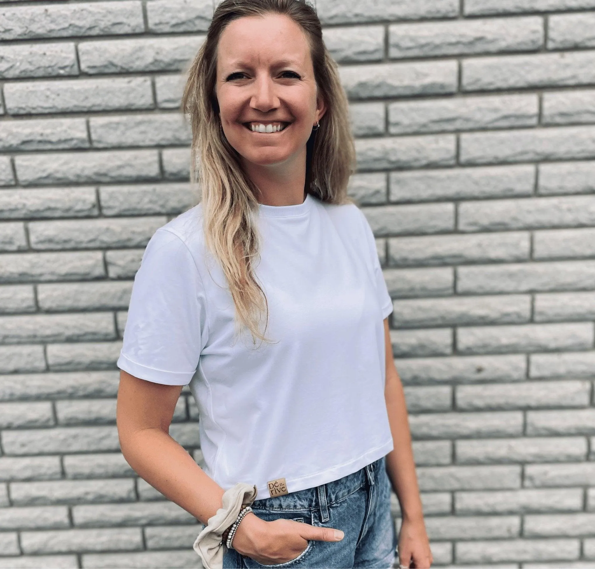 T-shirt crop top Blanc