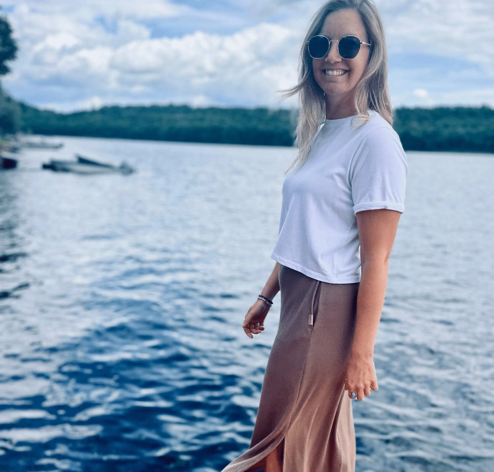T-shirt crop top Blanc