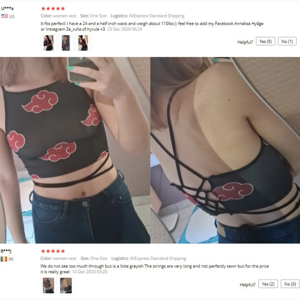 Tank Top Cosplay Red Cloud naruto