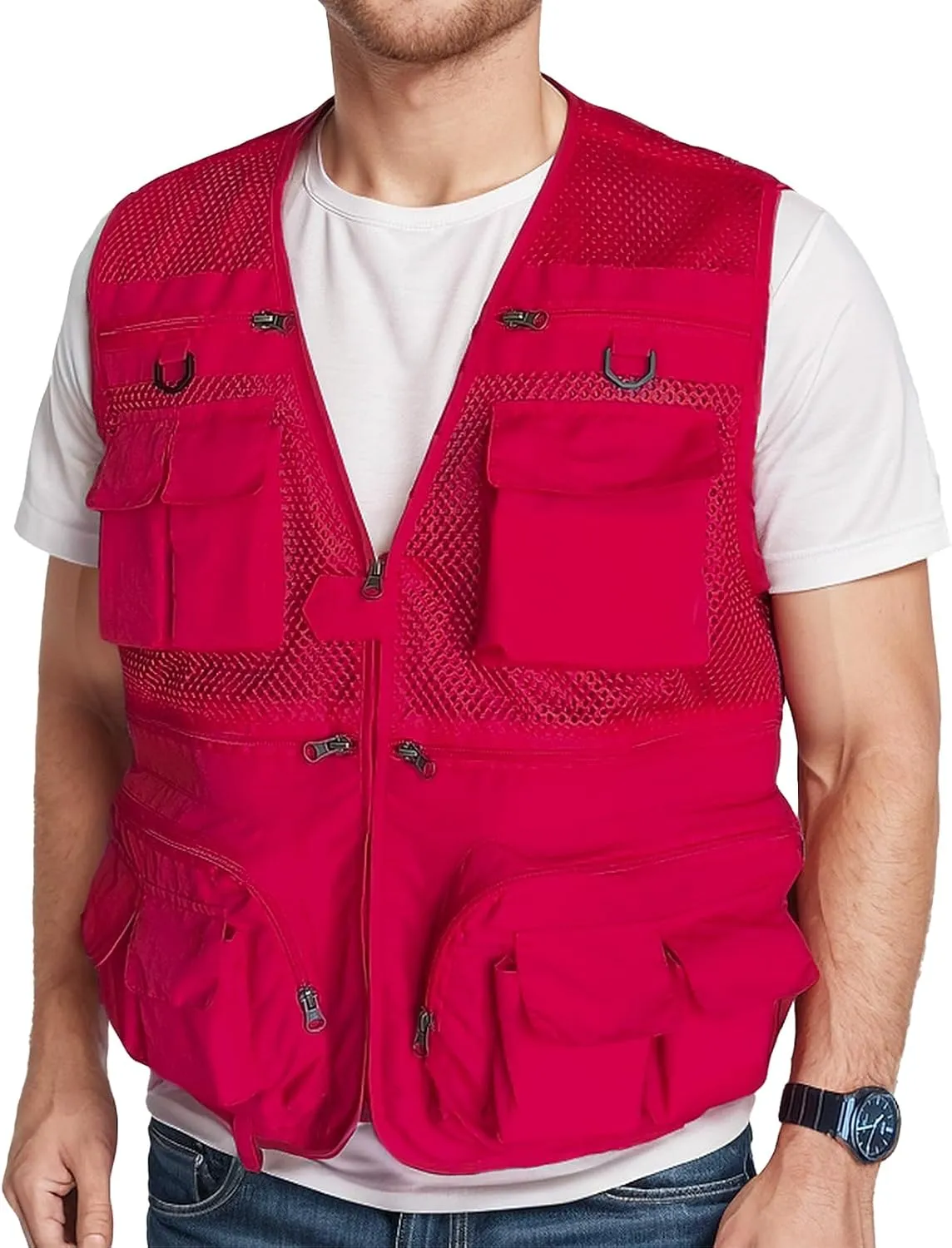 Versatile Men's Summer Vest for Fishing, Travel, Outdoor Work, Safari and Photography with Multiple Pockets