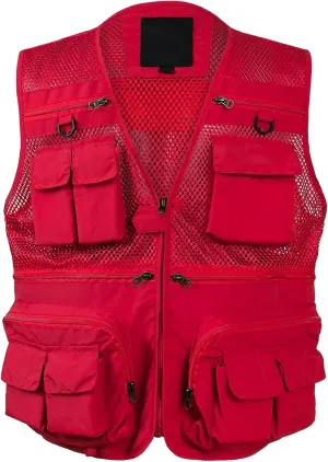 Versatile Men's Summer Vest for Fishing, Travel, Outdoor Work, Safari and Photography with Multiple Pockets