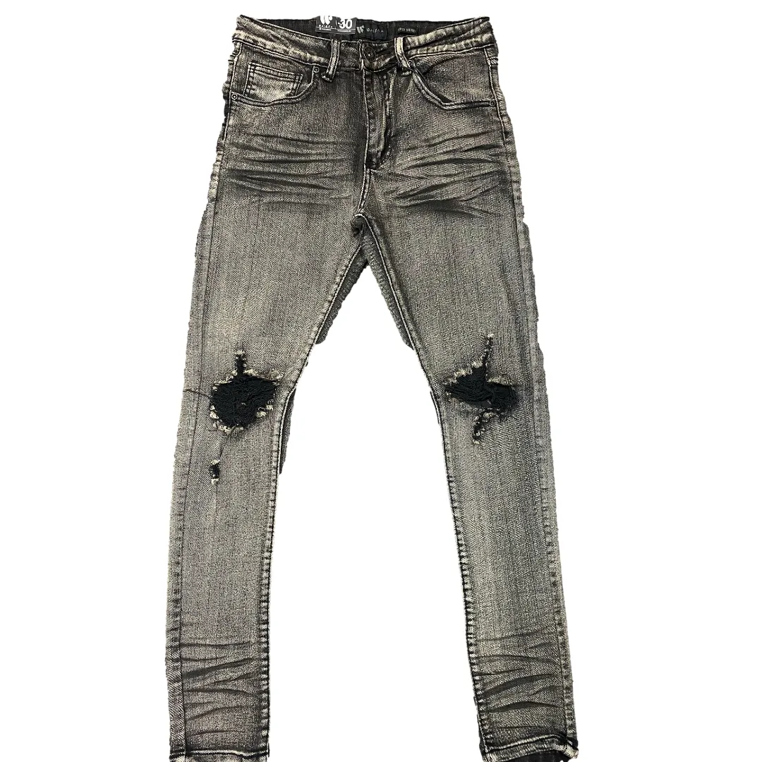 WAIMEA SUPER SKINNY BLACK BLEACH JEANS