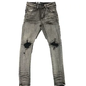 WAIMEA SUPER SKINNY BLACK BLEACH JEANS