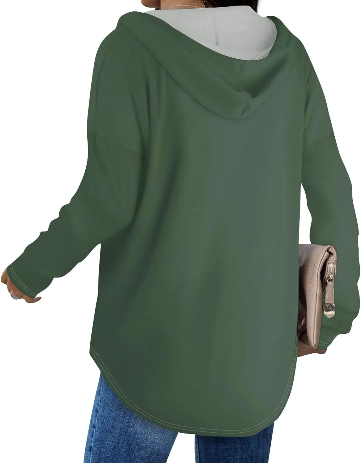 Women Hoodies Oversized Drawstring Lightweight Sweatshirts Hooded Fall Fashion 2024 Plain Tunic Hoodies
