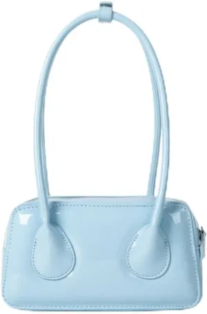 Women Patent Leather Shoulder Bag Top Handle Bag Cute Versatile Satchel Handbag Purses Aesthetic Underarm Bag