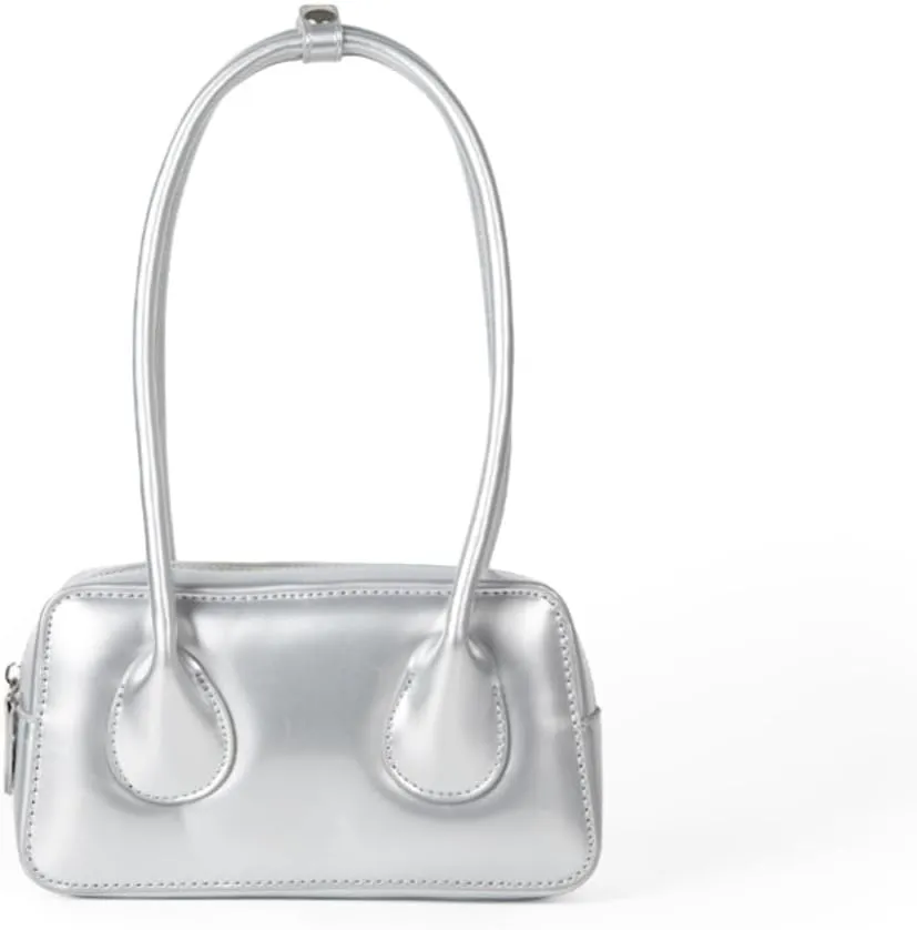 Women Patent Leather Shoulder Bag Top Handle Bag Cute Versatile Satchel Handbag Purses Aesthetic Underarm Bag