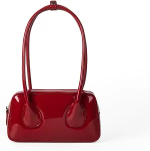 Women Patent Leather Shoulder Bag Top Handle Bag Cute Versatile Satchel Handbag Purses Aesthetic Underarm Bag