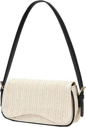 Women Shoulder Bag Trendy Small Purse Fashion Raffia Woven Handbag Wallet Stylish Hobo Versatile Zip Wallet