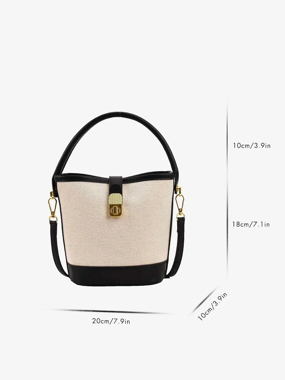 Women's Bucket Bag Leather Contrast Top Handle Crossbody Bag Versatile Shoulder Handbags Multicolor One-Size
