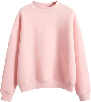 Womens Crewneck Sweatshirts Casual Trendy Solid Cute Tunic Plus Size Oversized Pullover Sweaters