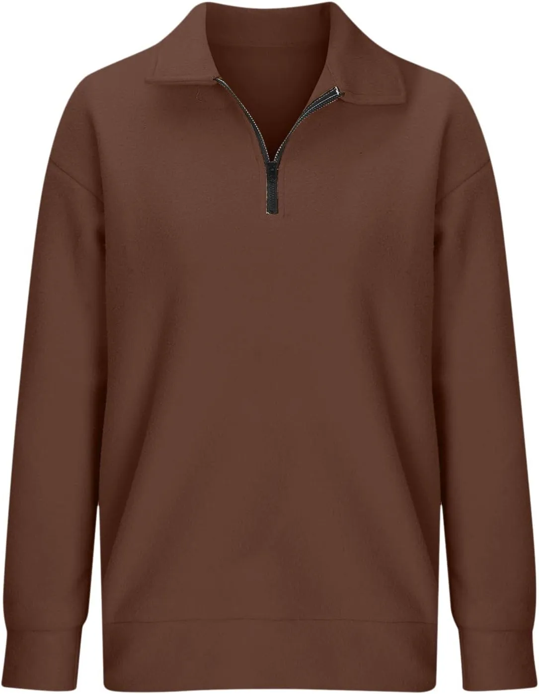Womens Half Zip Sweatshirts Oversized Plain Trendy Long Sleeve Quarter Zip Pullover Hoodies 2024 Fall Outfits