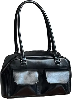 Womens Handbags Soft Leather Tote Handbag Casual Retro Satchel Bag Versatile Large Capacity Commuting Bag