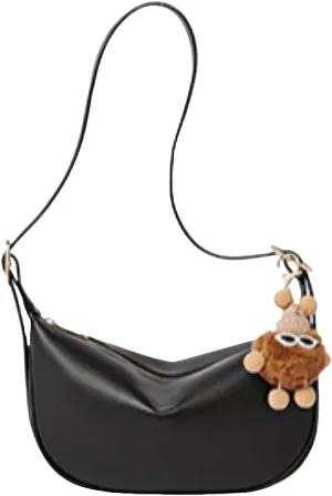 Women's Leather Shoulder Crossbody Bag Handbag Clutch Crecent Underarm Armpit Dumpling Pillow Bag Versatile Stylish Casual