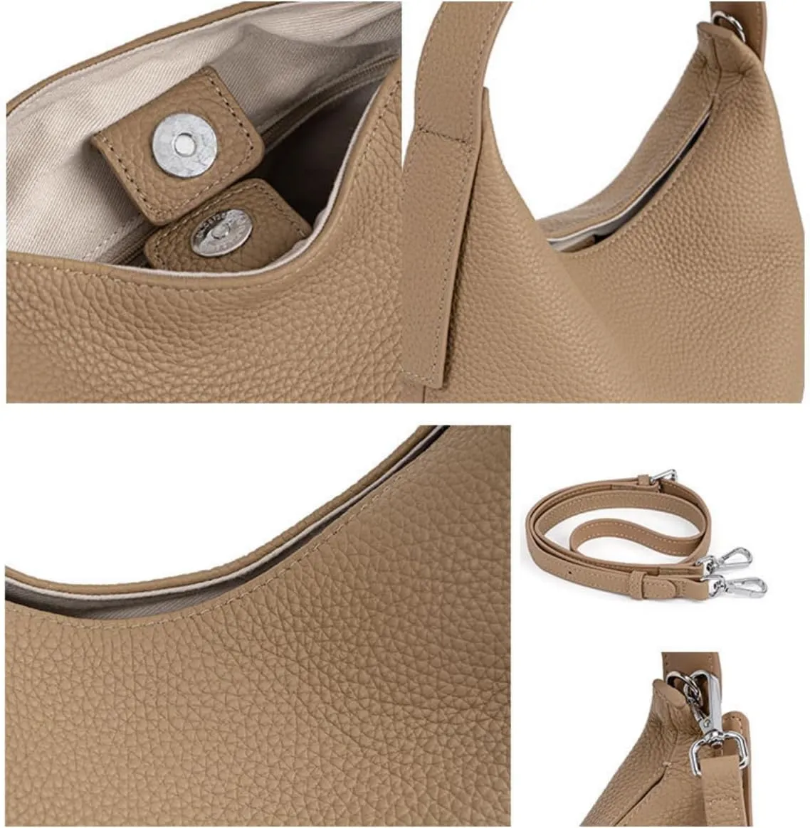 Women's Leather Shoulder Crossbody Bag Handbag Pillow Dumpling Bag Hobo Underarm Versatile Chic Stylish Elegant Large