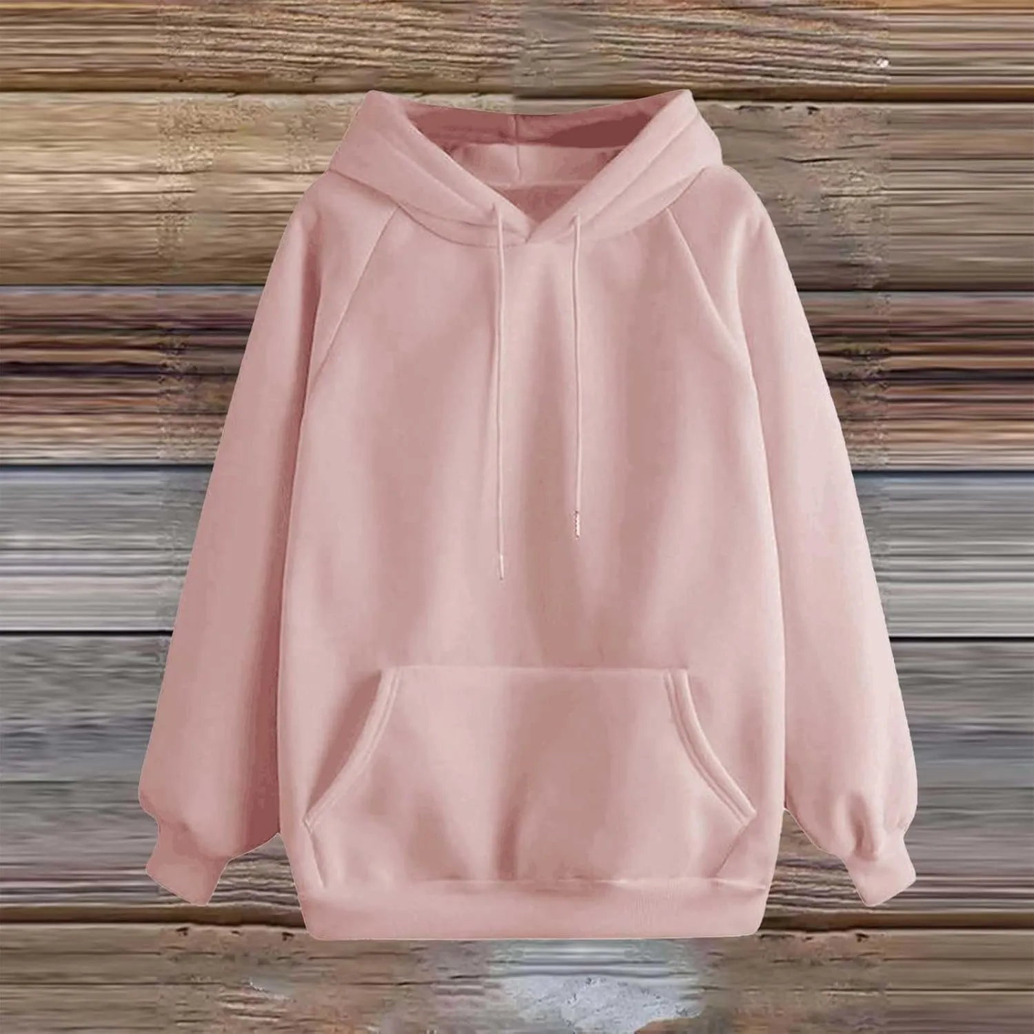 Women's Long Sleeve Fashion Hoodies Casual Oversized Loose Drawstring Pullover Crew Neck Long Sleeve Top with Pockets