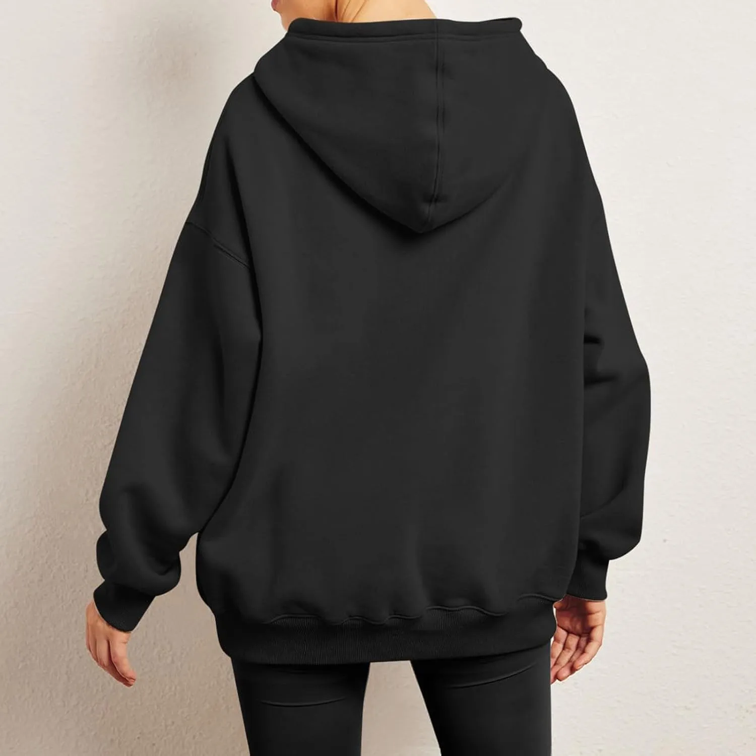 Womens Oversized Hoodie Long Sleeve Drop Shoulder Baggy Sweatshirts Lightweight Pullover Tops Fall Outfits w/Pockets