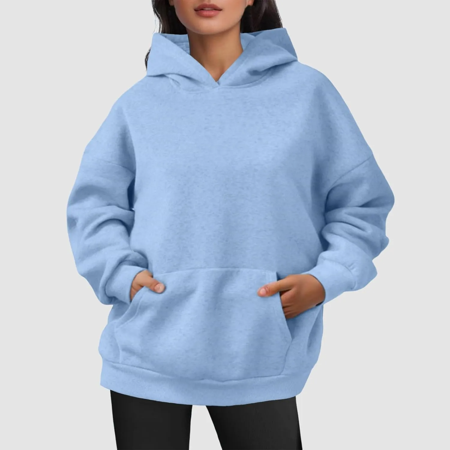 Womens Oversized Hoodies Fleece Sweatshirts Long Sleeve Pullover Sweaters Fall Outfits with Pocket