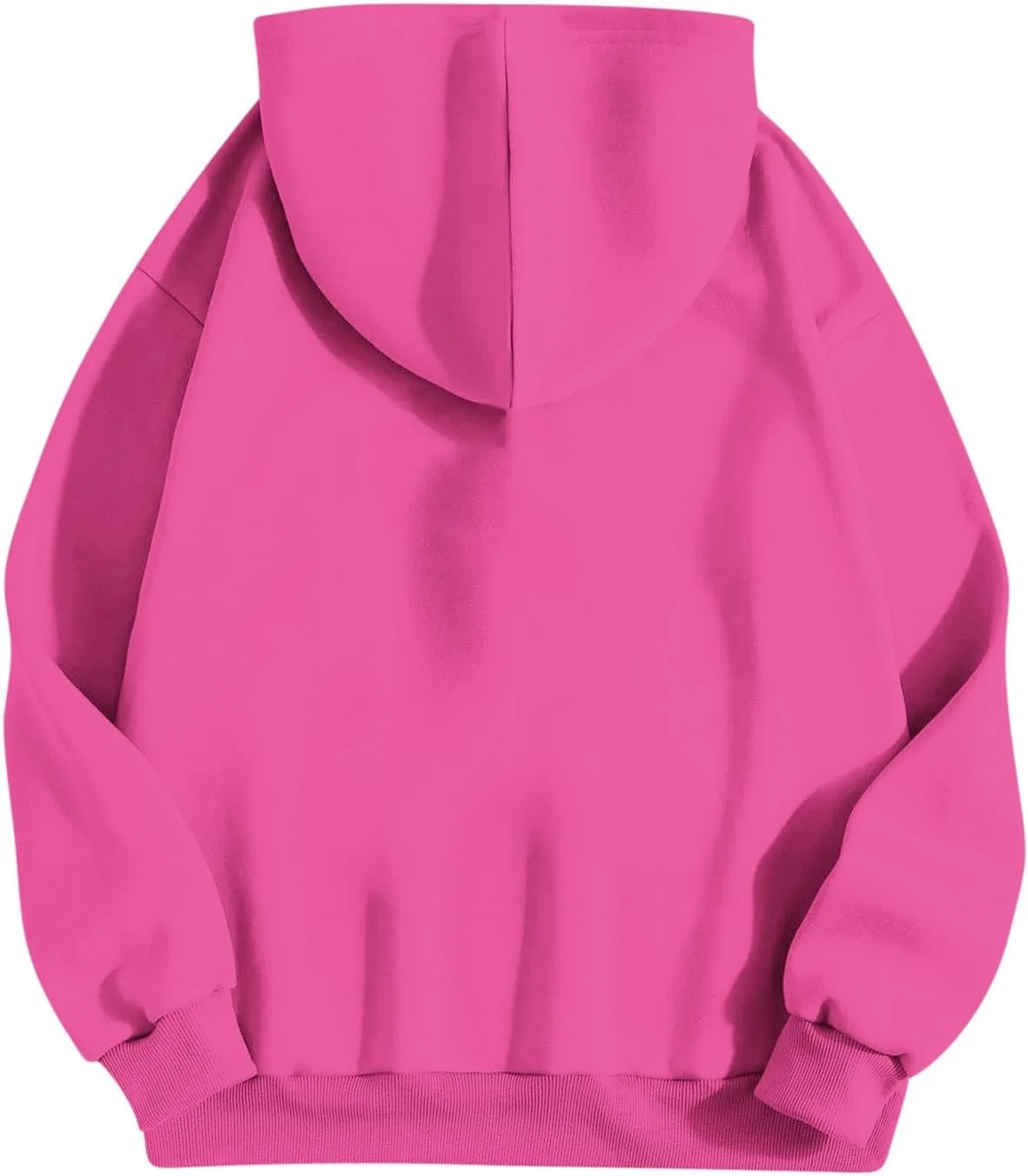 Women's Oversized Hoodies Long Sleeve Simple Solid Color Hooded Pullover Trendy Fleece Sweatshirts with Pocket