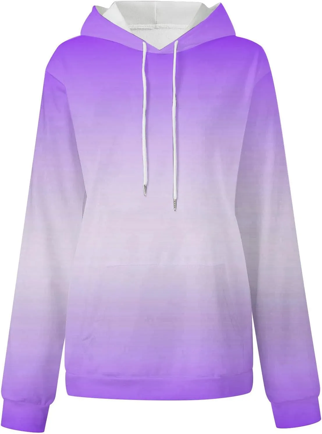 Women's Oversized Hoodies Plus Size Gradient Color Fall Tops Drawstring Trendy Pullover Tees Loose Preppy Clothes