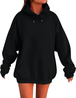 Womens Oversized Hoodies Winter Cute Sweatshirts Pullover 2024 Fashion Tops Trendy Outfits Loose Fit Solid Hoodies
