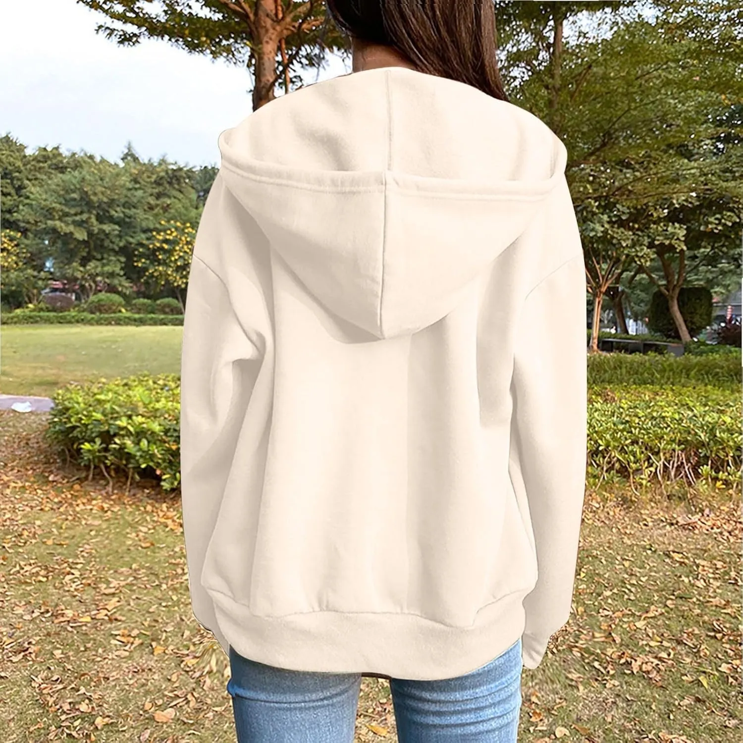 Women's Zip Up Fleece Sweatshirt Long Sleeve Fashion Pullover Hoodies Y2K Jacket with Pockets 2024 Fall Clothes