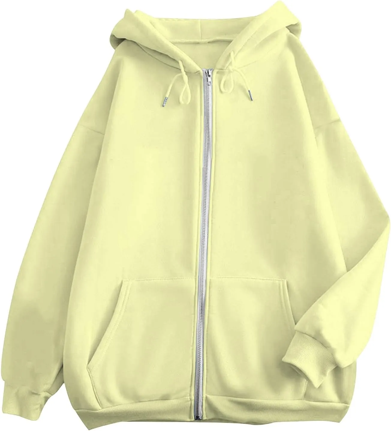 Womens Zip Up Hoodies Long Sleeve Oversized Sweatshirts Fleece Jackets 2024 Fall Outfits Fashion Coats with Pockets